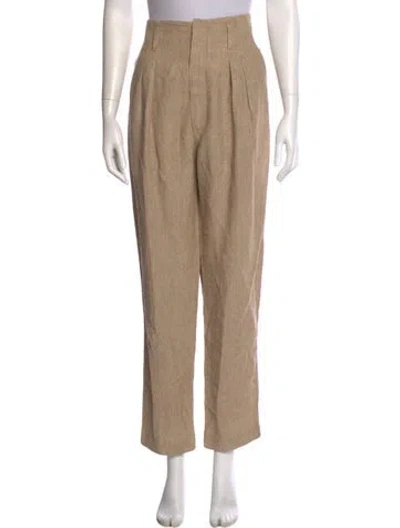 Pre-owned Brunello Cucinelli Linen Straight Leg Pants In Neutral