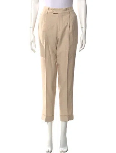 Pre-owned Brunello Cucinelli Linen Straight Leg Pants In Neutral
