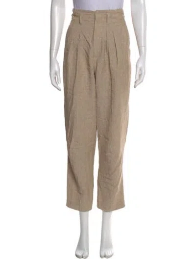 Pre-owned Brunello Cucinelli Linen Straight Leg Pants In Neutral