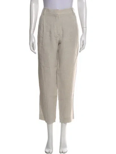 Pre-owned Brunello Cucinelli Linen Straight Leg Pants In Neutral