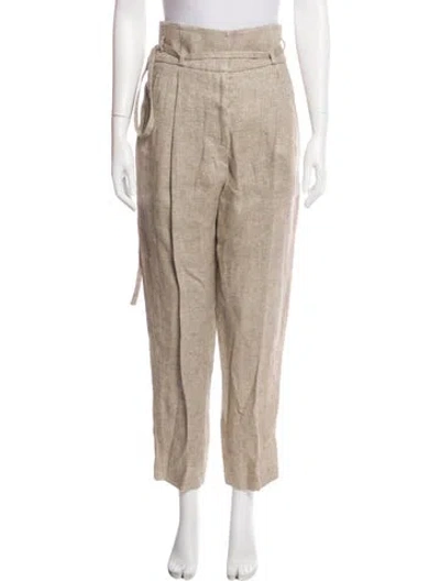 Pre-owned Brunello Cucinelli Linen Straight Leg Pants In Neutral