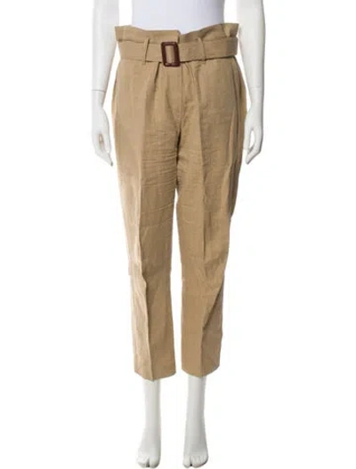 Pre-owned Brunello Cucinelli Linen Straight Leg Pants In Neutral