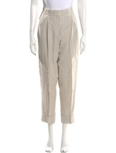 Pre-owned Brunello Cucinelli Linen Straight Leg Pants In Neutral