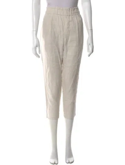 Pre-owned Brunello Cucinelli Linen Straight Leg Pants In Neutral