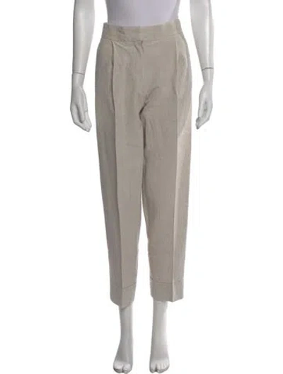 Pre-owned Brunello Cucinelli Linen Straight Leg Pants In Neutral
