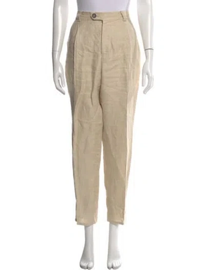 Pre-owned Brunello Cucinelli Linen Straight Leg Pants In Neutral