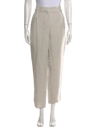 Pre-owned Brunello Cucinelli Linen Straight Leg Pants In Neutral