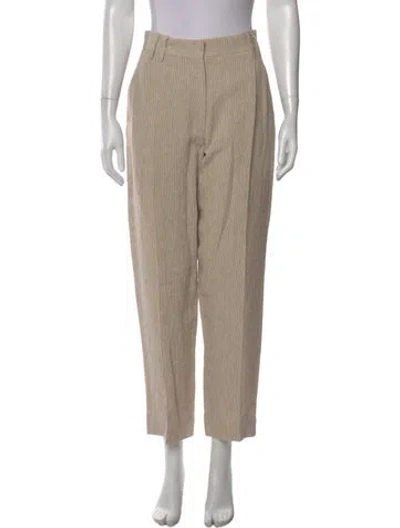 Pre-owned Brunello Cucinelli Linen Straight Leg Pants In Neutral