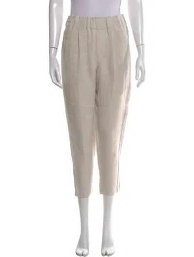 Pre-owned Brunello Cucinelli Linen Straight Leg Pants In Neutral