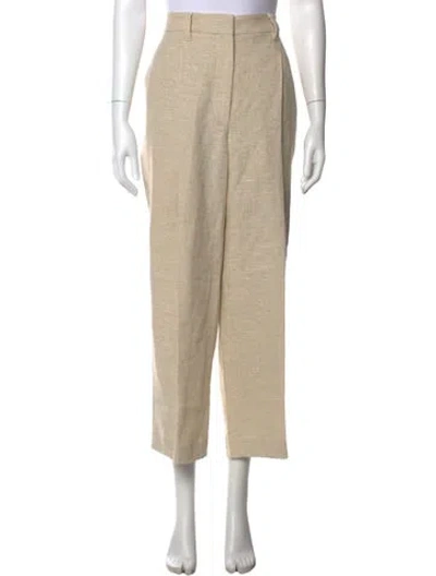 Pre-owned Brunello Cucinelli Linen Straight Leg Pants In Neutral