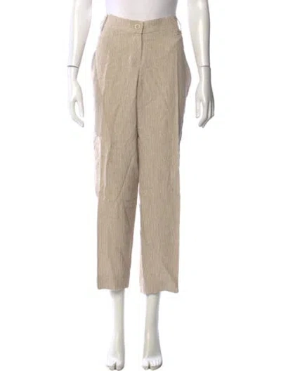 Pre-owned Brunello Cucinelli Linen Straight Leg Pants In Neutral
