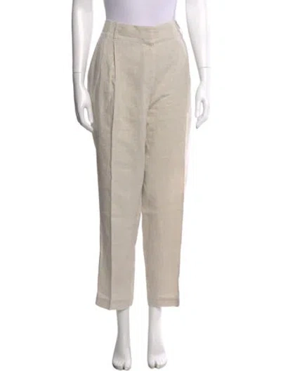Pre-owned Brunello Cucinelli Linen Straight Leg Pants In Neutral