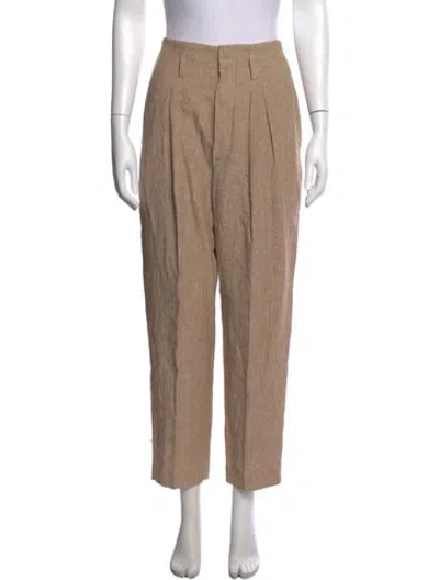 Pre-owned Brunello Cucinelli Linen Straight Leg Pants In Neutrals