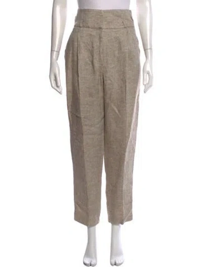 Pre-owned Brunello Cucinelli Linen Straight Leg Pants In Neutrals