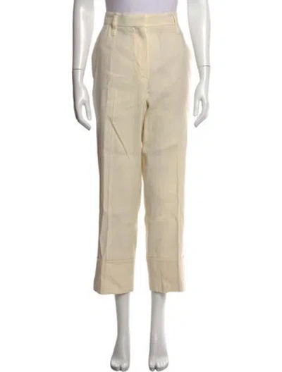Pre-owned Brunello Cucinelli Linen Straight Leg Pants In Neutrals
