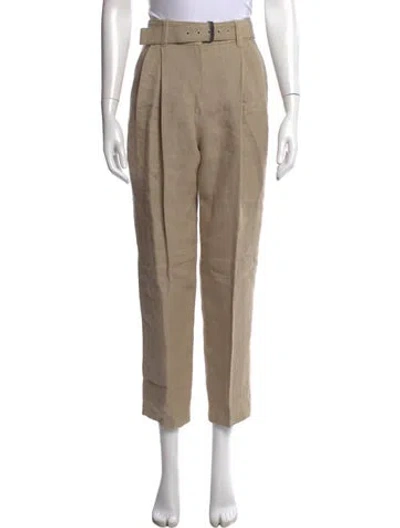 Pre-owned Brunello Cucinelli Linen Straight Leg Pants In Neutrals