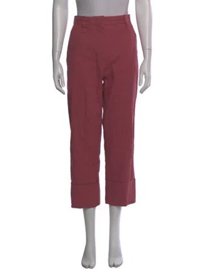 Pre-owned Brunello Cucinelli Linen Straight Leg Pants In Pink