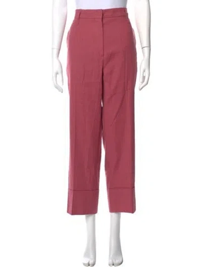 Pre-owned Brunello Cucinelli Linen Straight Leg Pants In Pink