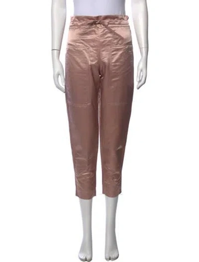 Pre-owned Brunello Cucinelli Linen Straight Leg Pants In Pink