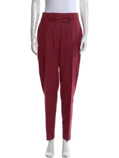 Pre-owned Brunello Cucinelli Linen Straight Leg Pants In Red