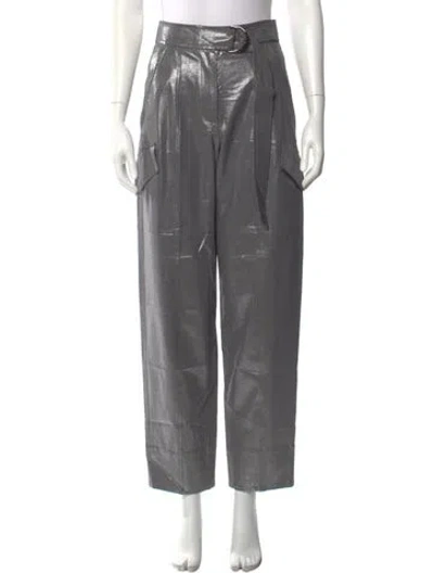 Pre-owned Brunello Cucinelli Linen Straight Leg Pants W/ Tags In Grey
