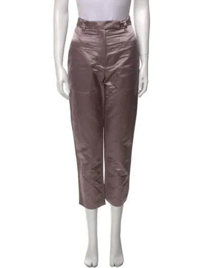 Pre-owned Brunello Cucinelli Linen Straight Leg Pants W/ Tags In Purple