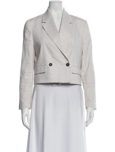 Pre-owned Brunello Cucinelli Linen Striped Blazer In Multi