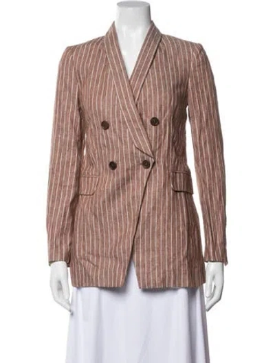 Pre-owned Brunello Cucinelli Linen Striped Blazer In Multicolor