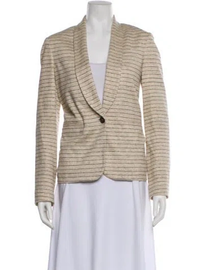 Pre-owned Brunello Cucinelli Linen Striped Blazer In Neutral