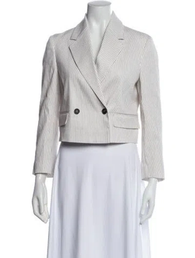 Pre-owned Brunello Cucinelli Linen Striped Blazer In Neutral