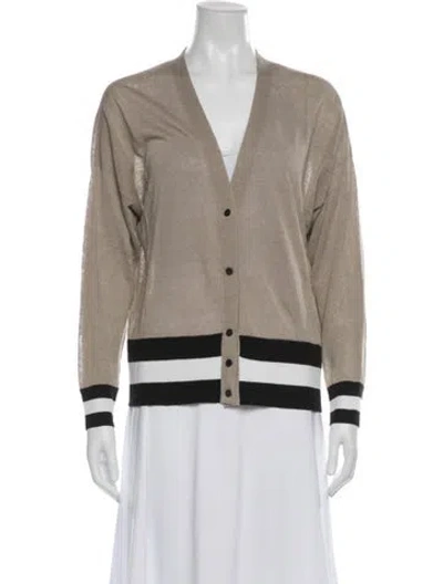Pre-owned Brunello Cucinelli Linen Striped Blazer In Neutral