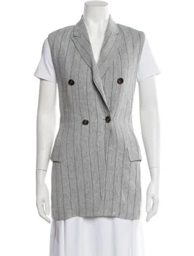 Pre-owned Brunello Cucinelli Linen Striped In Grey