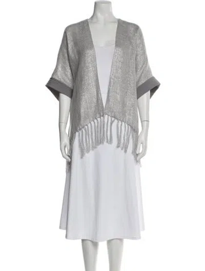 Pre-owned Brunello Cucinelli Linen Striped Jacket In Gray