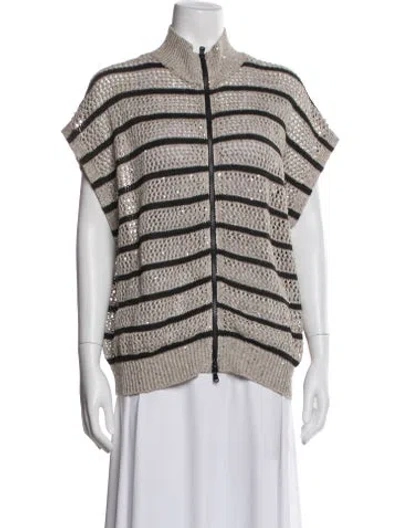 Pre-owned Brunello Cucinelli Linen Striped Jacket In Multi