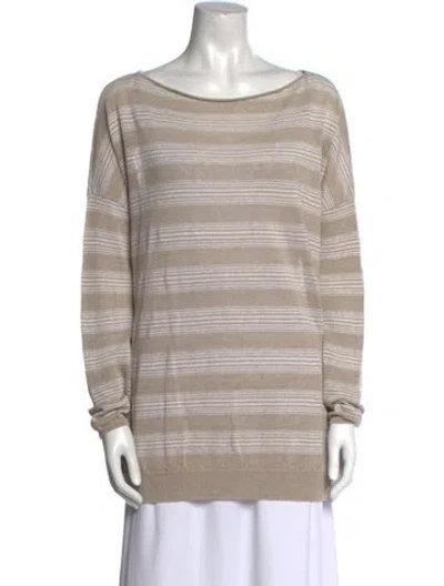 Pre-owned Brunello Cucinelli Linen Striped Sweater