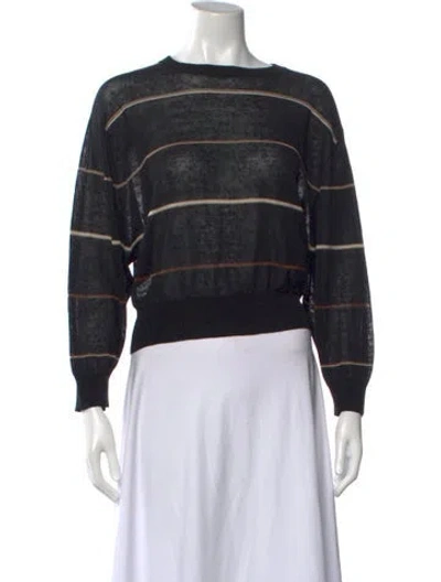 Pre-owned Brunello Cucinelli Linen Striped Sweater