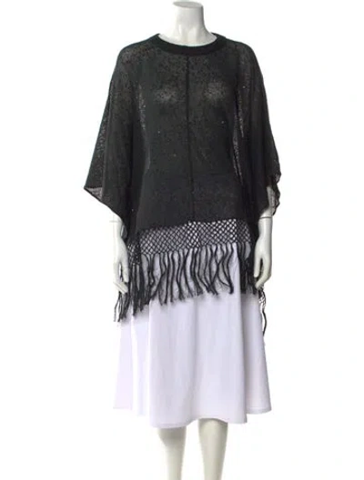 Pre-owned Brunello Cucinelli Linen Striped Sweater In Black