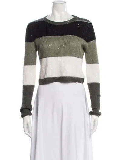 Pre-owned Brunello Cucinelli Linen Striped Sweater In Multi