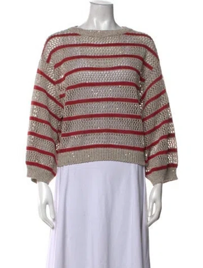 Pre-owned Brunello Cucinelli Linen Striped Sweater In Multicolor