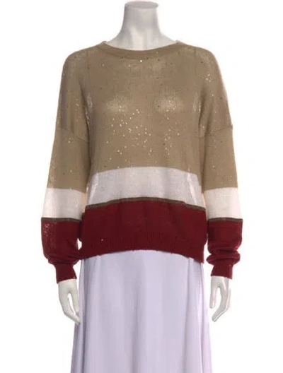 Pre-owned Brunello Cucinelli Linen Striped Sweater In Multicolor