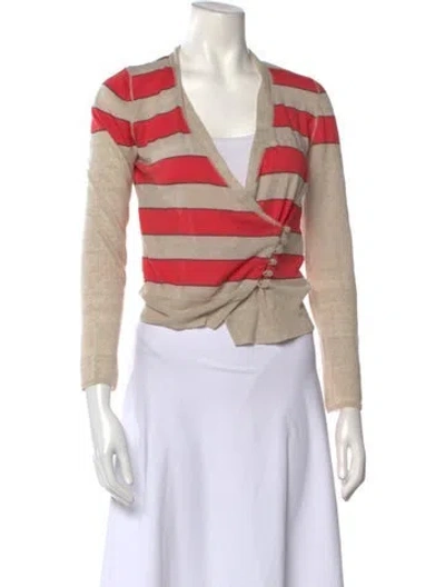 Pre-owned Brunello Cucinelli Linen Striped Sweater In Neutral
