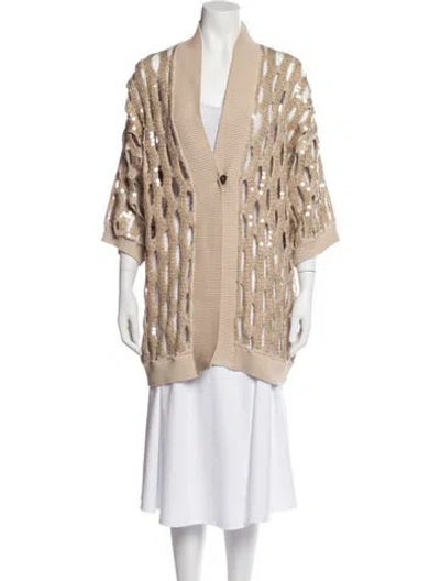 Pre-owned Brunello Cucinelli Linen Striped Sweater In Neutral