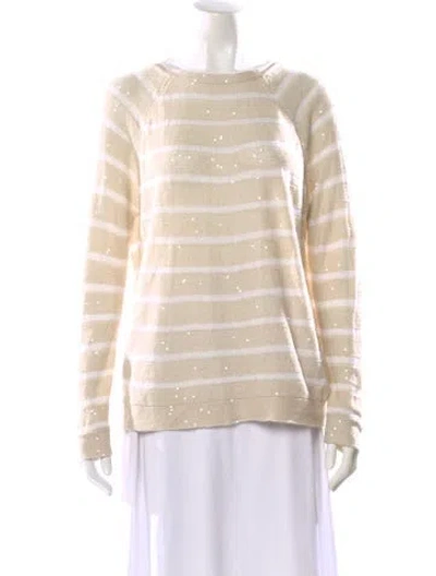 Pre-owned Brunello Cucinelli Linen Striped Sweater In Neutral