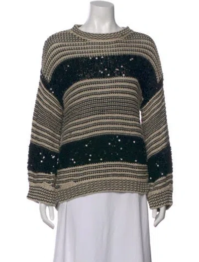 Pre-owned Brunello Cucinelli Linen Striped Sweater In Neutral