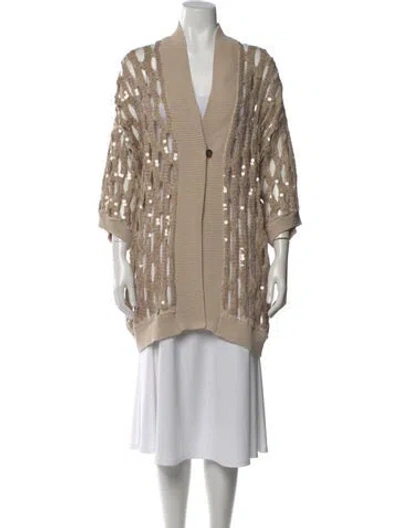 Pre-owned Brunello Cucinelli Linen Striped Sweater In Neutral