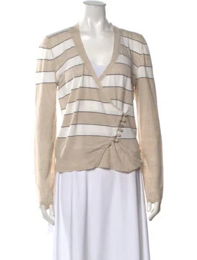 Pre-owned Brunello Cucinelli Linen Striped Sweater In Neutrals