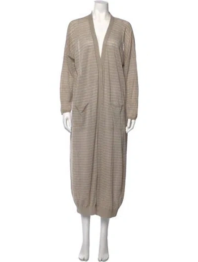 Pre-owned Brunello Cucinelli Linen Striped Sweater In Neutrals