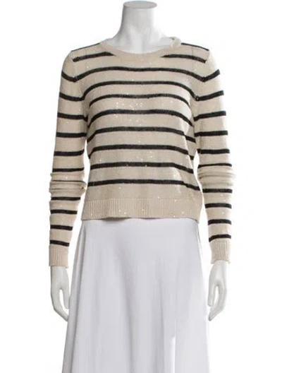 Pre-owned Brunello Cucinelli Linen Striped Sweater In Neutrals
