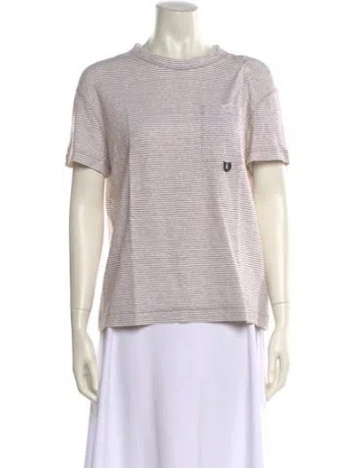 Pre-owned Brunello Cucinelli Linen Striped Top In Neutral