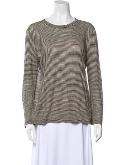Pre-owned Brunello Cucinelli Linen Striped Top In Neutral